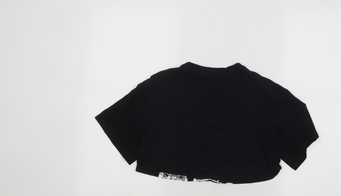 SheIn Womens Black Cotton Basic T-Shirt Size XS Round Neck - California Motorbike