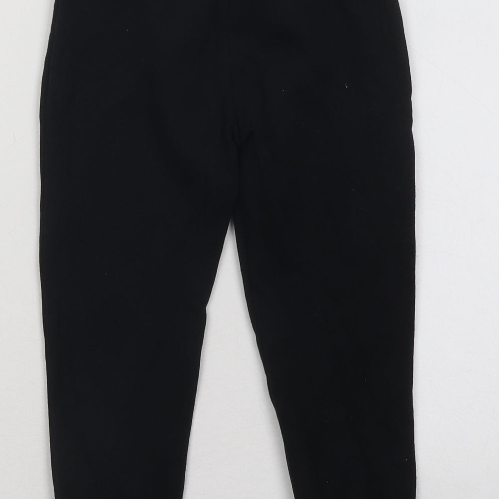 Dunnes Stores Boys Black Cotton Jogger Trousers Size 3-4 Years Regular Drawstring - Star