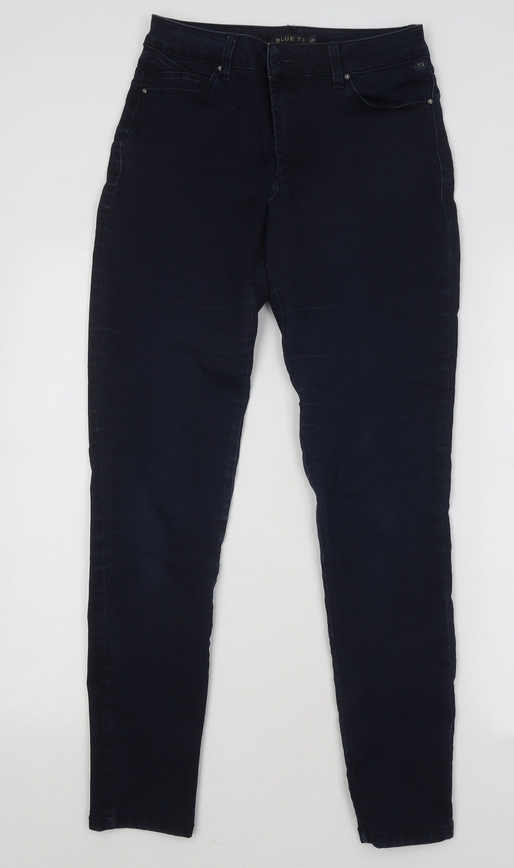 Blue 73 Womens Blue Cotton Skinny Jeans Size 10 L28 in Regular Button