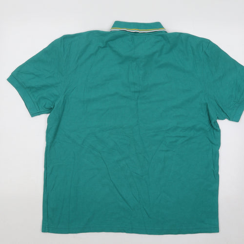 Leisure Wear Mens Green Cotton Polo Size L Collared Button - Ireland