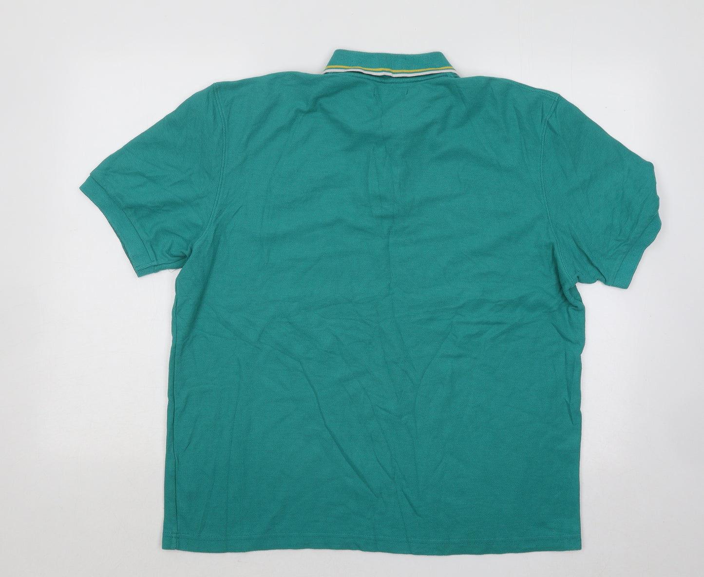 Leisure Wear Mens Green Cotton Polo Size L Collared Button - Ireland