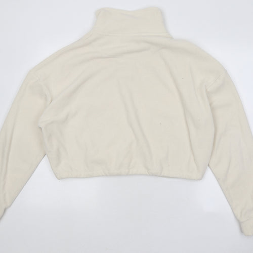 Brave Soul Womens Beige Polyester Pullover Sweatshirt Size L Zip