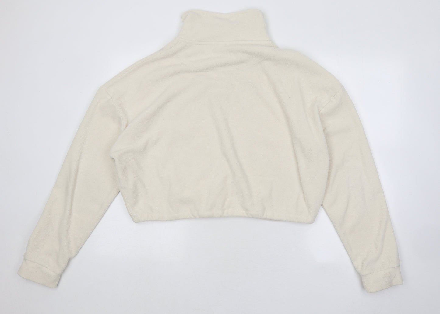 Brave Soul Womens Beige Polyester Pullover Sweatshirt Size L Zip