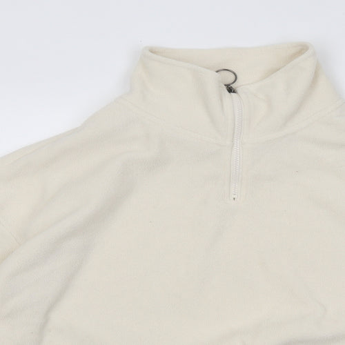 Brave Soul Womens Beige Polyester Pullover Sweatshirt Size L Zip