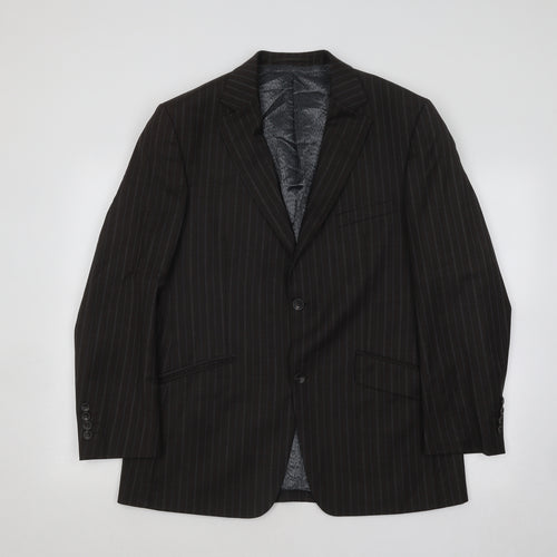 REMUS Mens Brown Striped Wool Jacket Suit Jacket Size 40