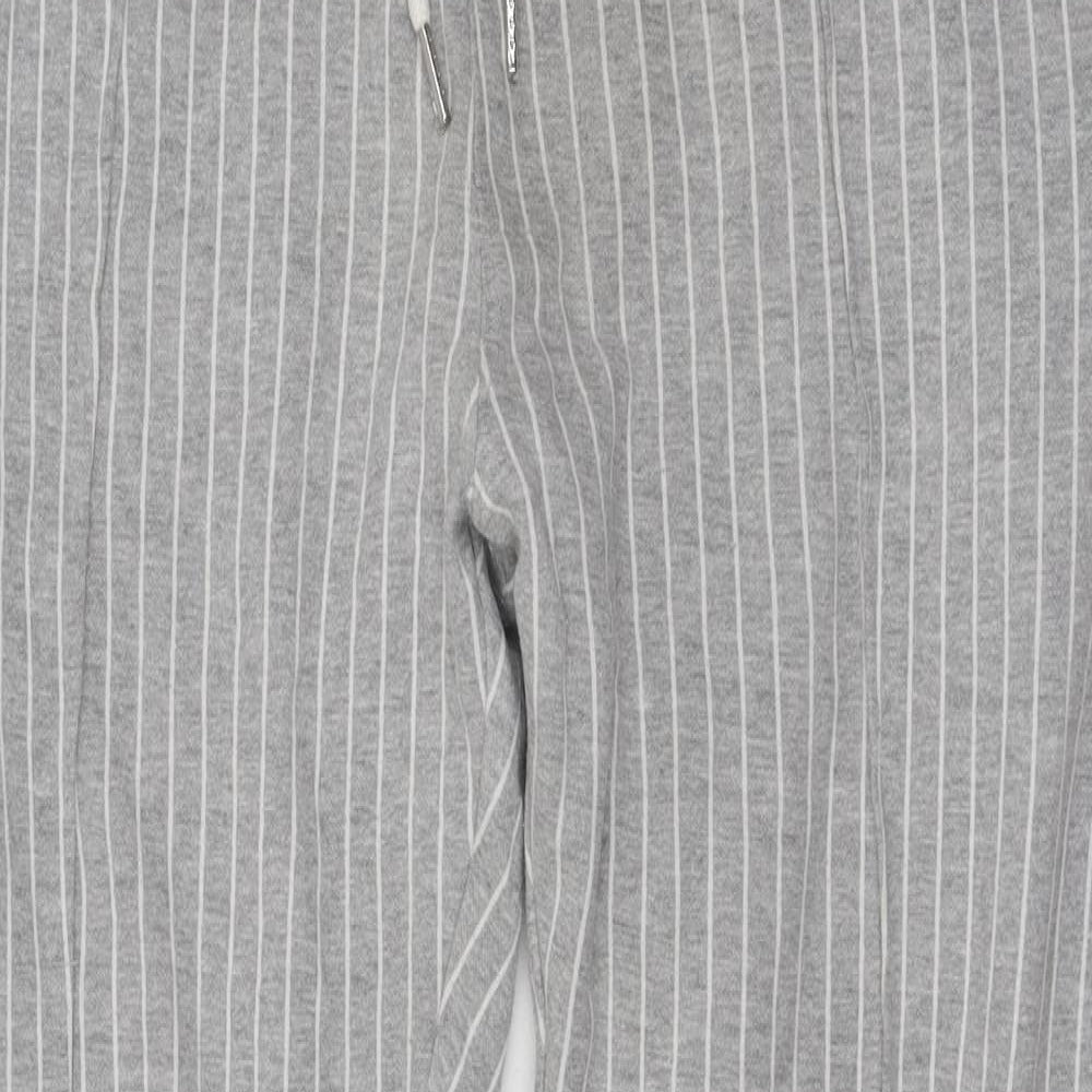 Primark Mens Grey Striped Cotton Jogger Trousers Size M L31 in Regular Drawstring