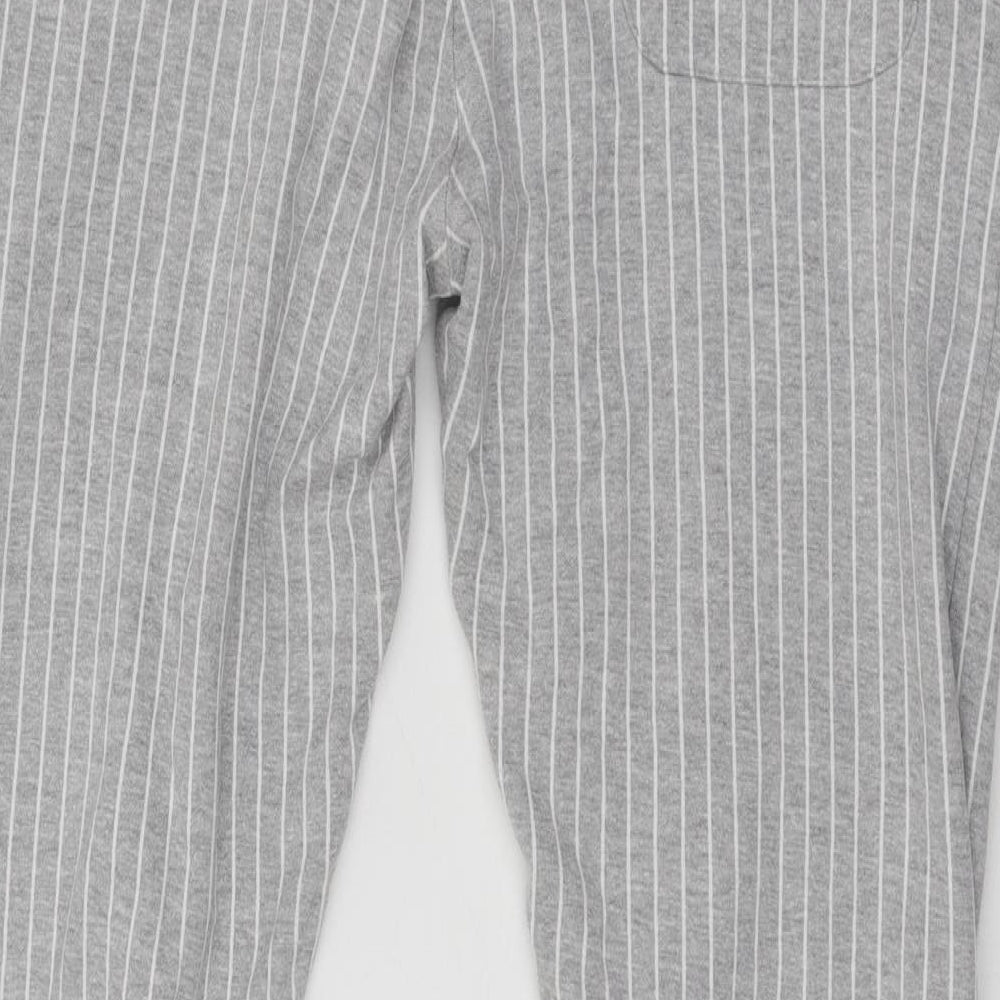 Primark Mens Grey Striped Cotton Jogger Trousers Size M L31 in Regular Drawstring