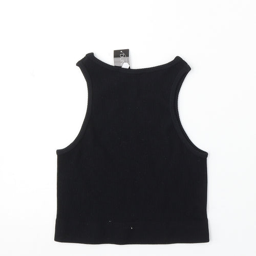 Dunnes Stores Womens Black Polyester Cropped Tank Size XS Round Neck
