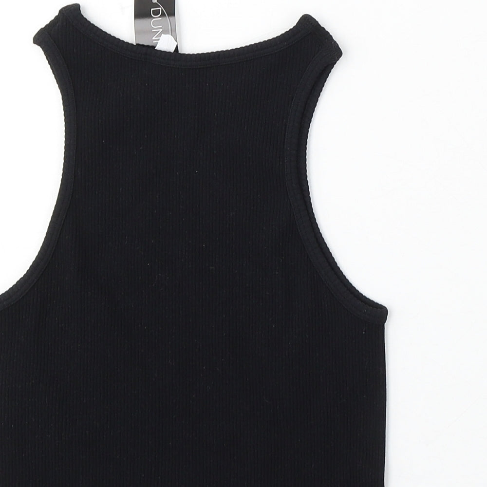 Dunnes Stores Womens Black Polyester Cropped Tank Size XS Round Neck
