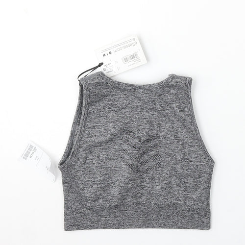 ellesse Womens Grey Polyester Cropped Tank Size 6 Round Neck Pullover