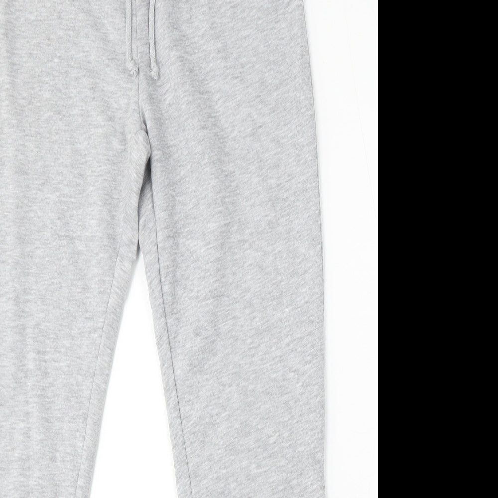 Primark Womens Grey Cotton Jogger Trousers Size 6 L30 in Regular Drawstring
