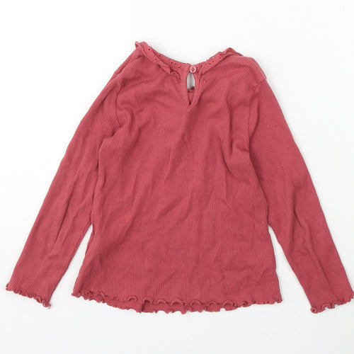 George Girls Red Cotton Basic T-Shirt Size 3-4 Years Collared Button