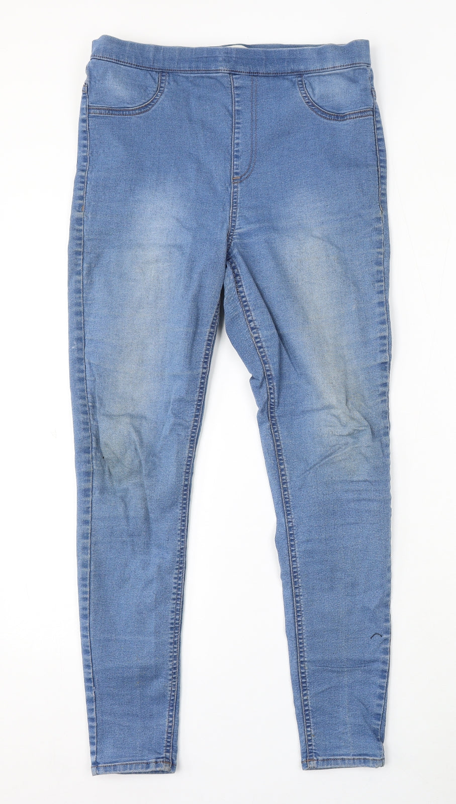 Marks and Spencer Womens Blue Cotton Skinny Jeans Size 12 L28 in Regular