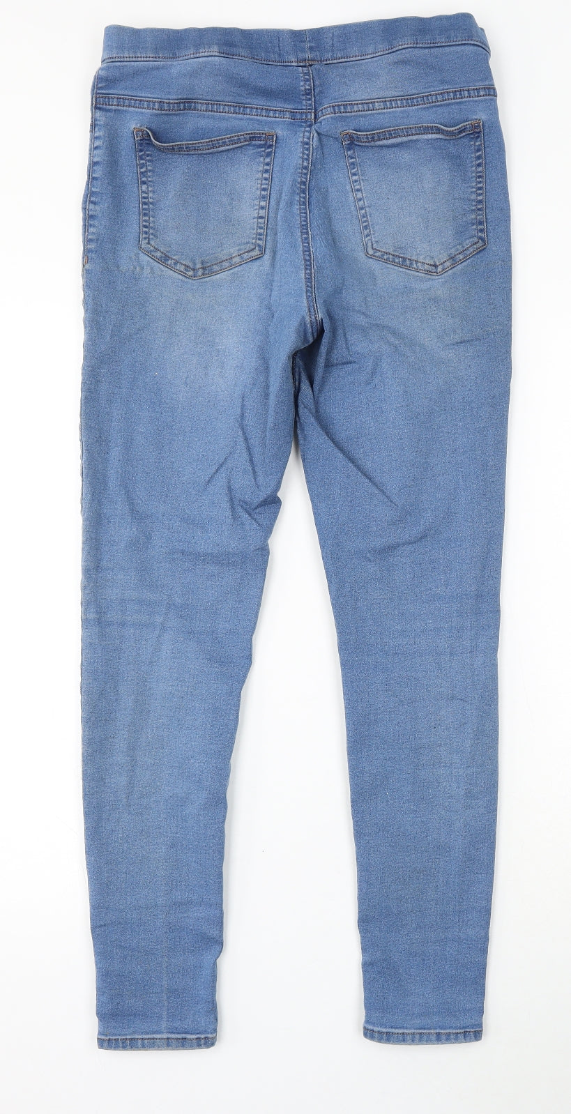 Marks and Spencer Womens Blue Cotton Skinny Jeans Size 12 L28 in Regular