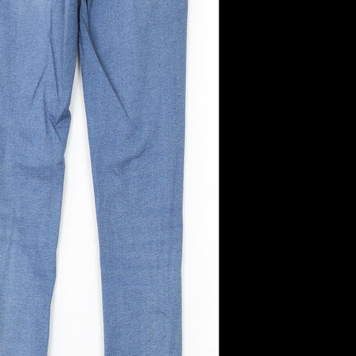 Marks and Spencer Womens Blue Cotton Skinny Jeans Size 12 L28 in Regular