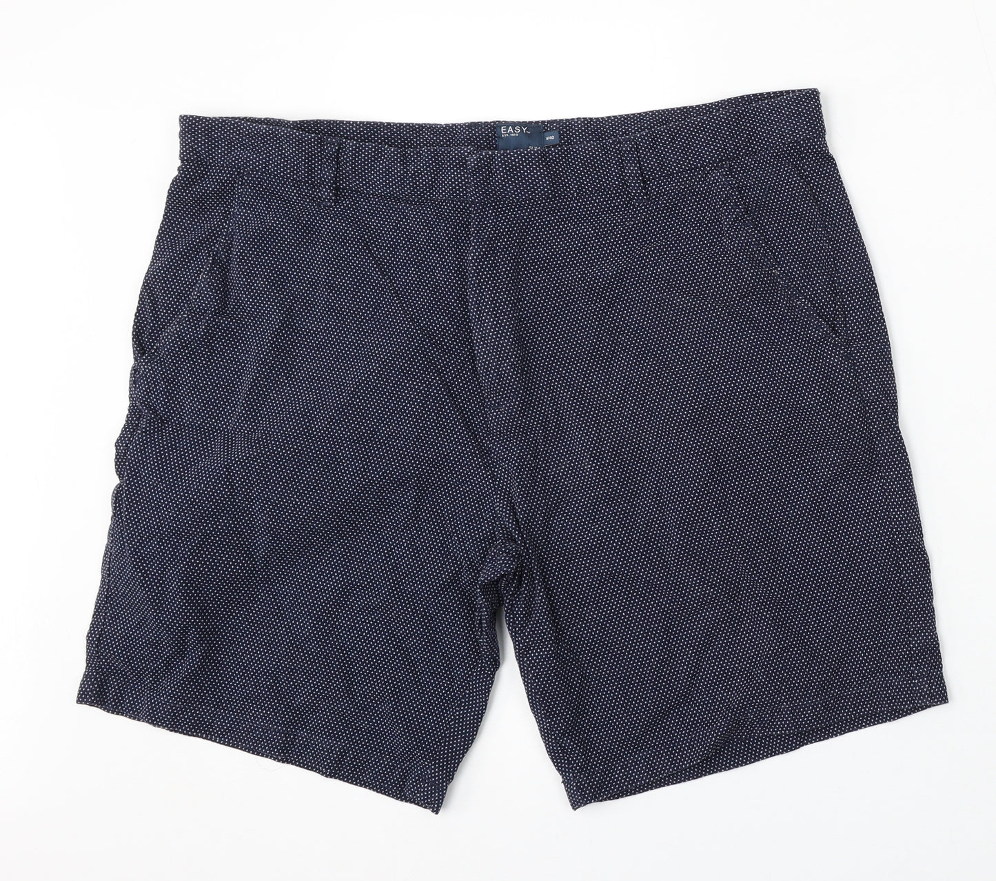 Easy Mens Blue Polka Dot Cotton Bermuda Shorts Size 40 L10 in Regular Button
