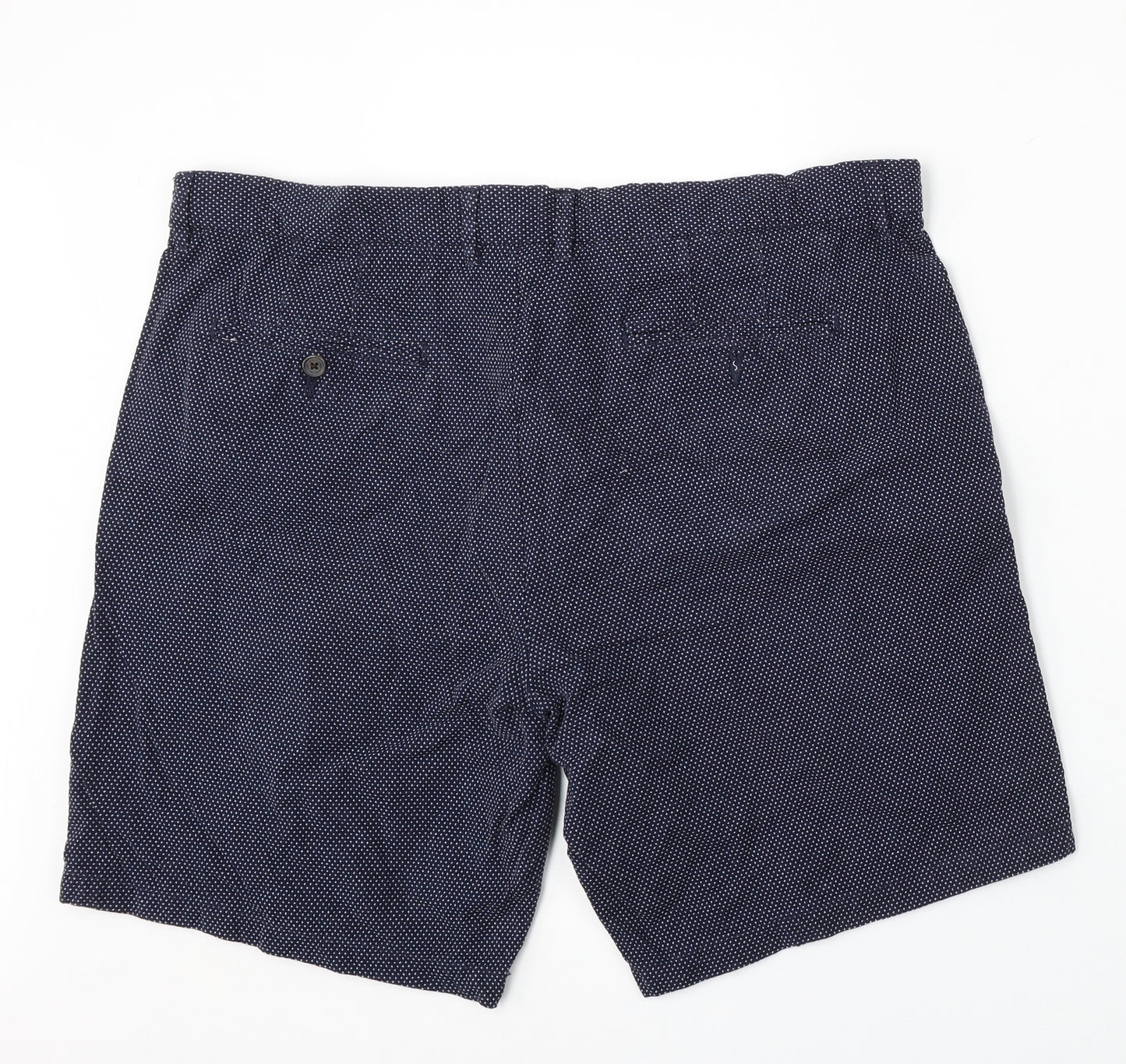 Easy Mens Blue Polka Dot Cotton Bermuda Shorts Size 40 L10 in Regular Button