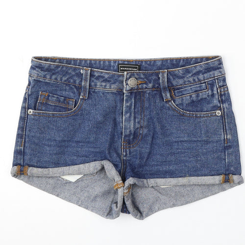 Waredenim Womens Blue Cotton Hot Pants Shorts Size 6 L3 in Regular Button