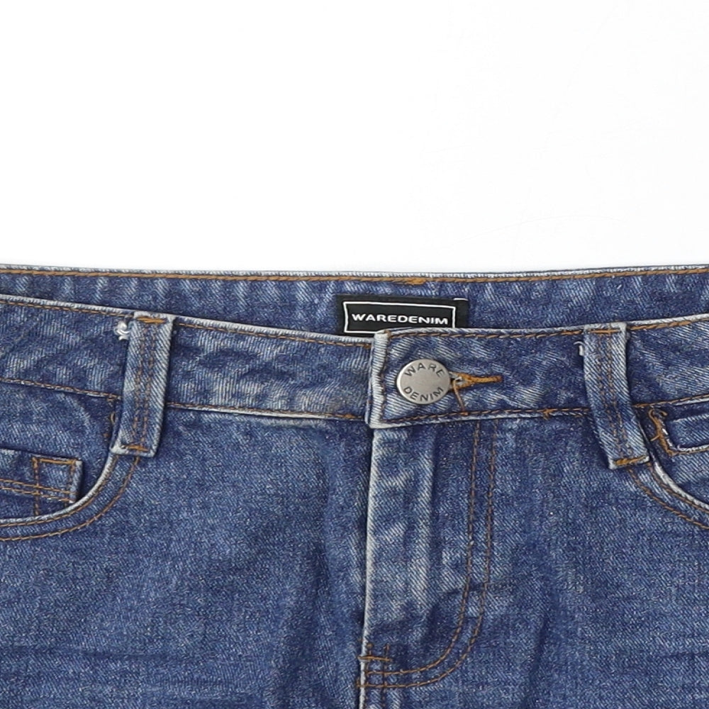 Waredenim Womens Blue Cotton Hot Pants Shorts Size 6 L3 in Regular Button