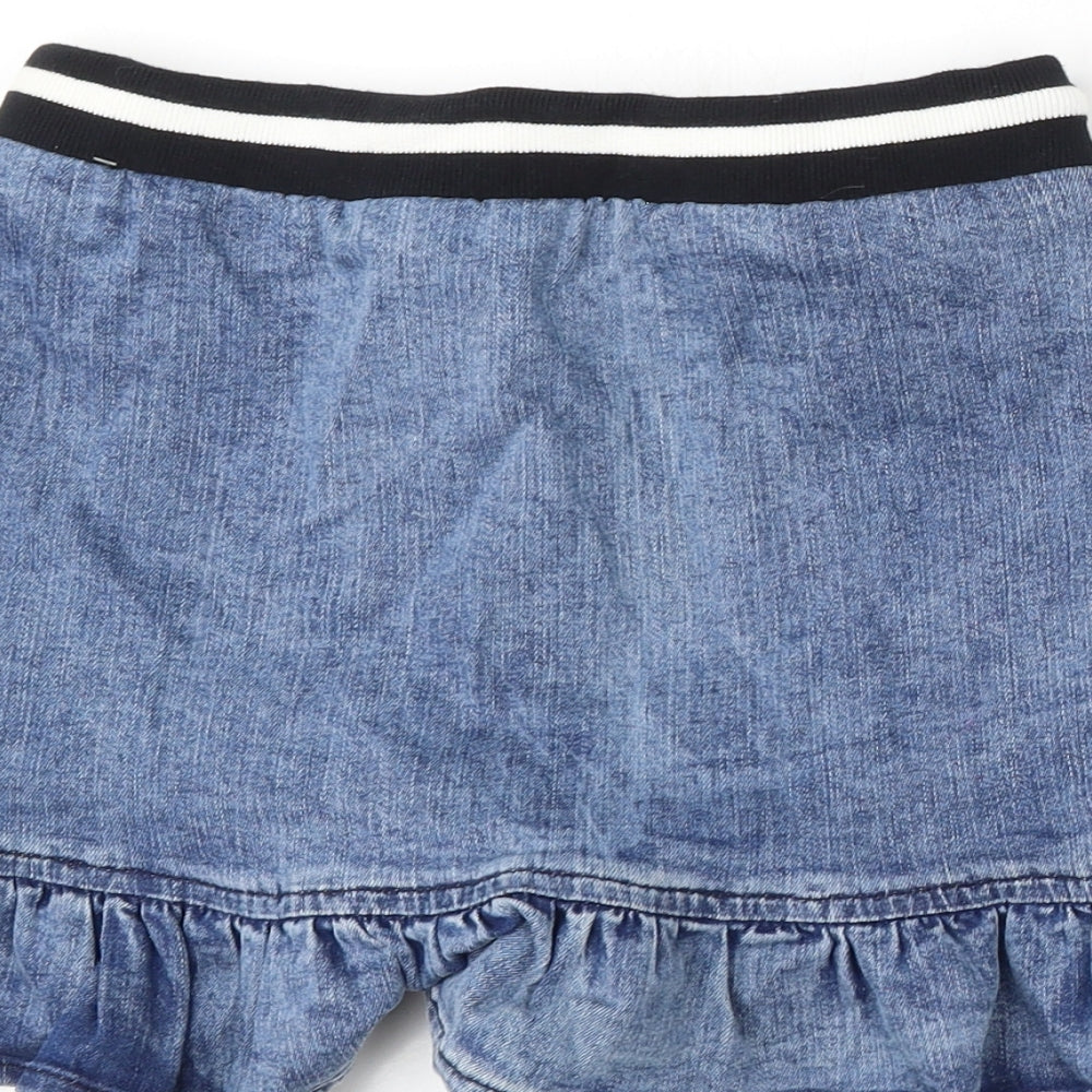GUESS Womens Blue Cotton Skater Skirt Size 12