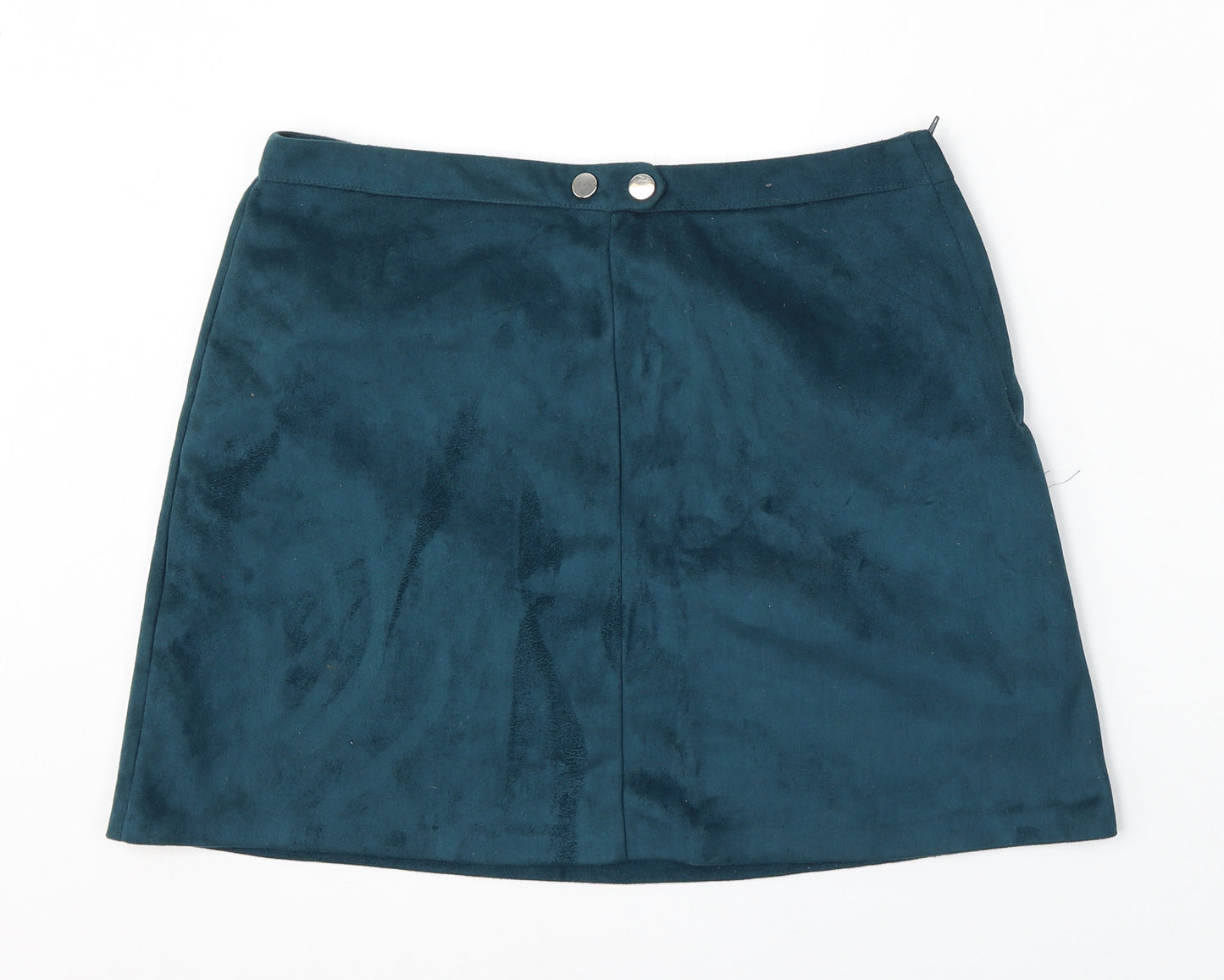 Primark Womens Green Polyester A-Line Skirt Size 14 Zip