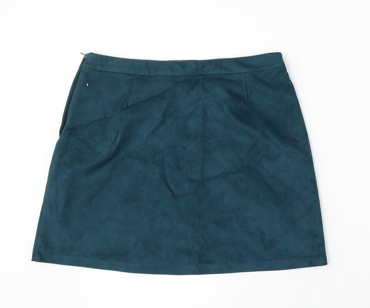 Primark Womens Green Polyester A-Line Skirt Size 14 Zip