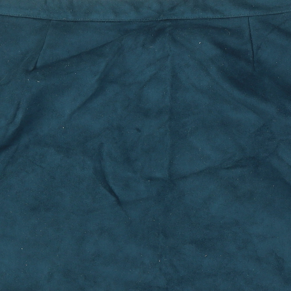 Primark Womens Green Polyester A-Line Skirt Size 14 Zip