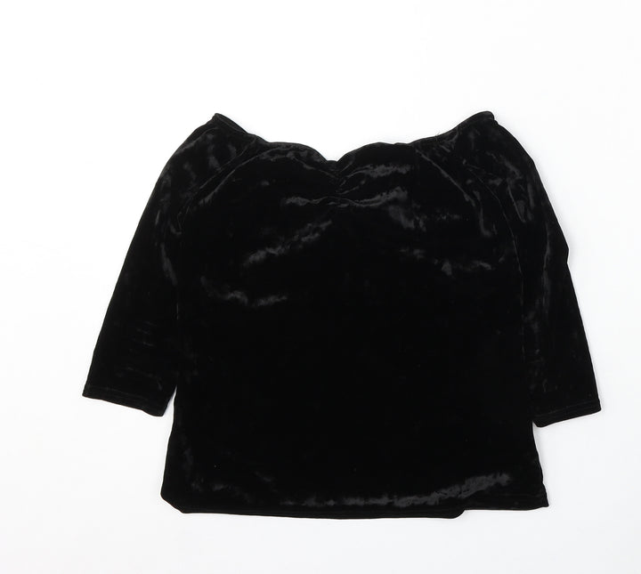 New Look Womens Black Round Neck Polyester Pullover Jumper Size 14