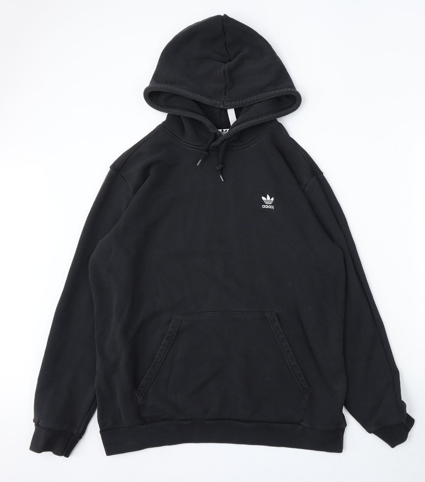 adidas Mens Black Cotton Pullover Hoodie Size XL