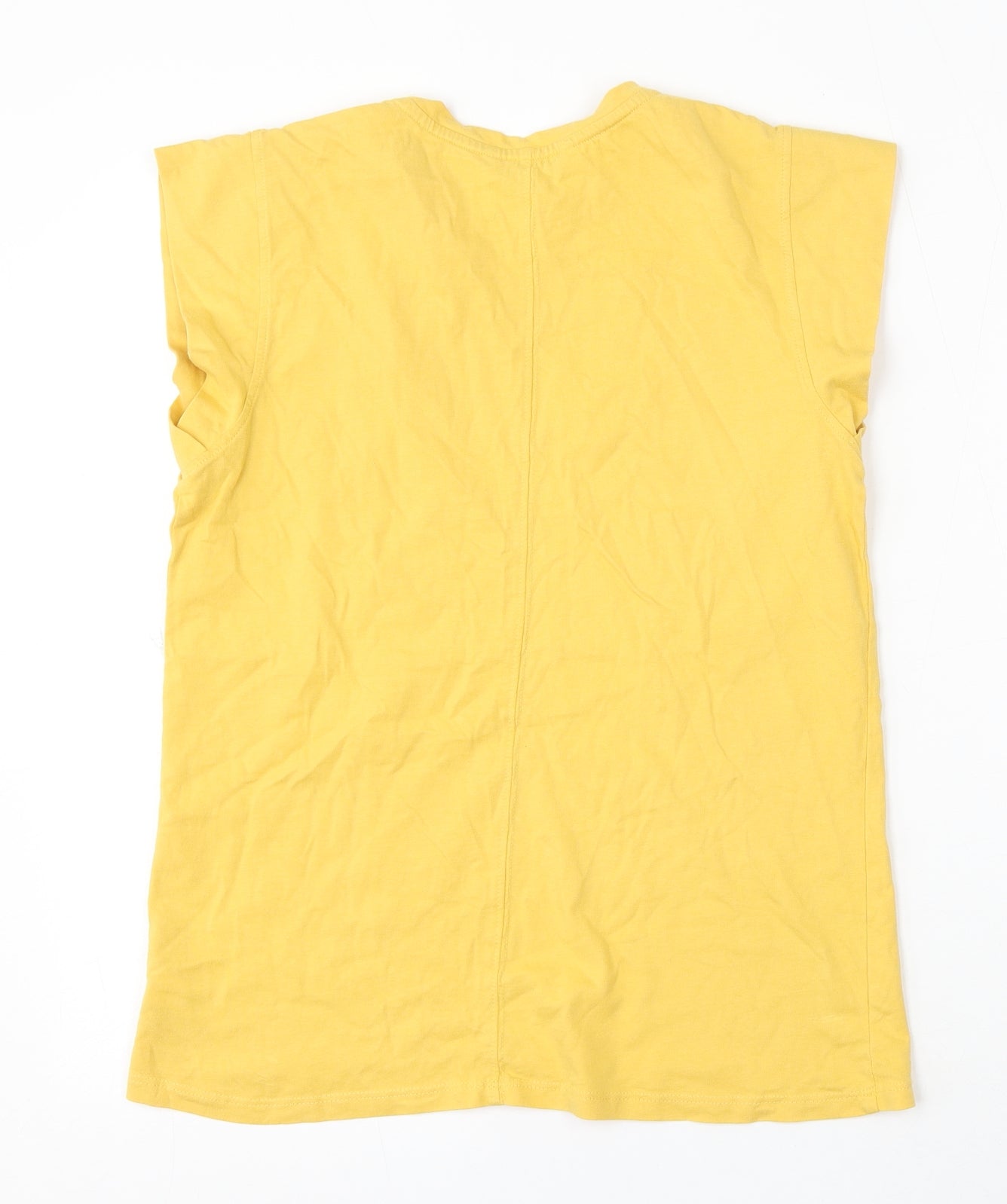 George Womens Yellow Cotton Basic T-Shirt Size 8 Round Neck - Broderie Anglaise
