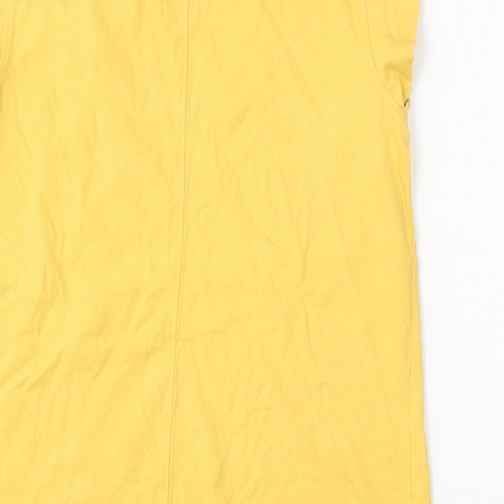 George Womens Yellow Cotton Basic T-Shirt Size 8 Round Neck - Broderie Anglaise