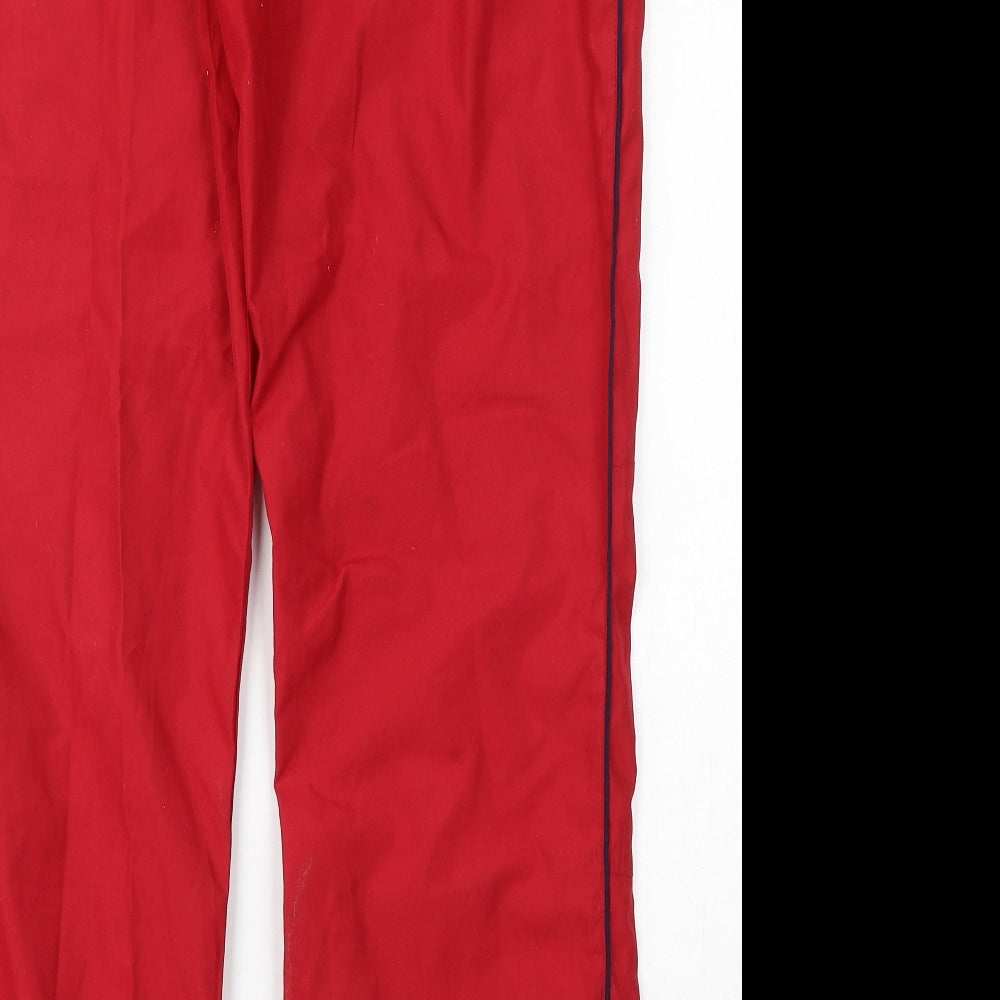 Active Womens Red Cotton Cargo Trousers Size 16 L32 in Regular Drawstring