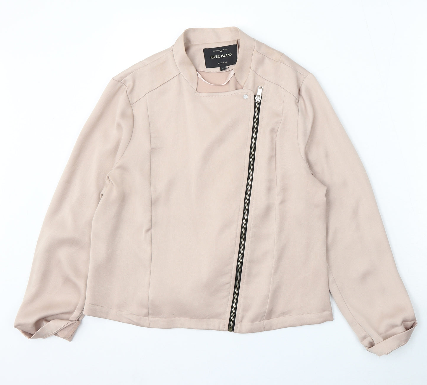 River Island Womens Pink Jacket Size 14 Zip