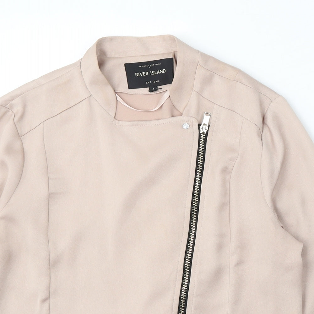 River Island Womens Pink Jacket Size 14 Zip