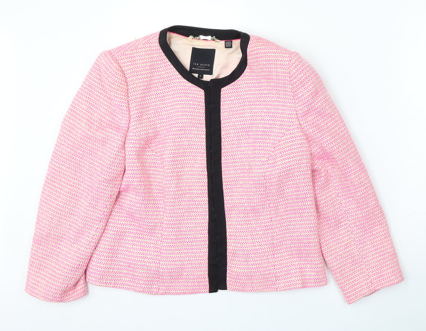 Ted Baker Womens Pink Cotton Jacket Blazer Size 4