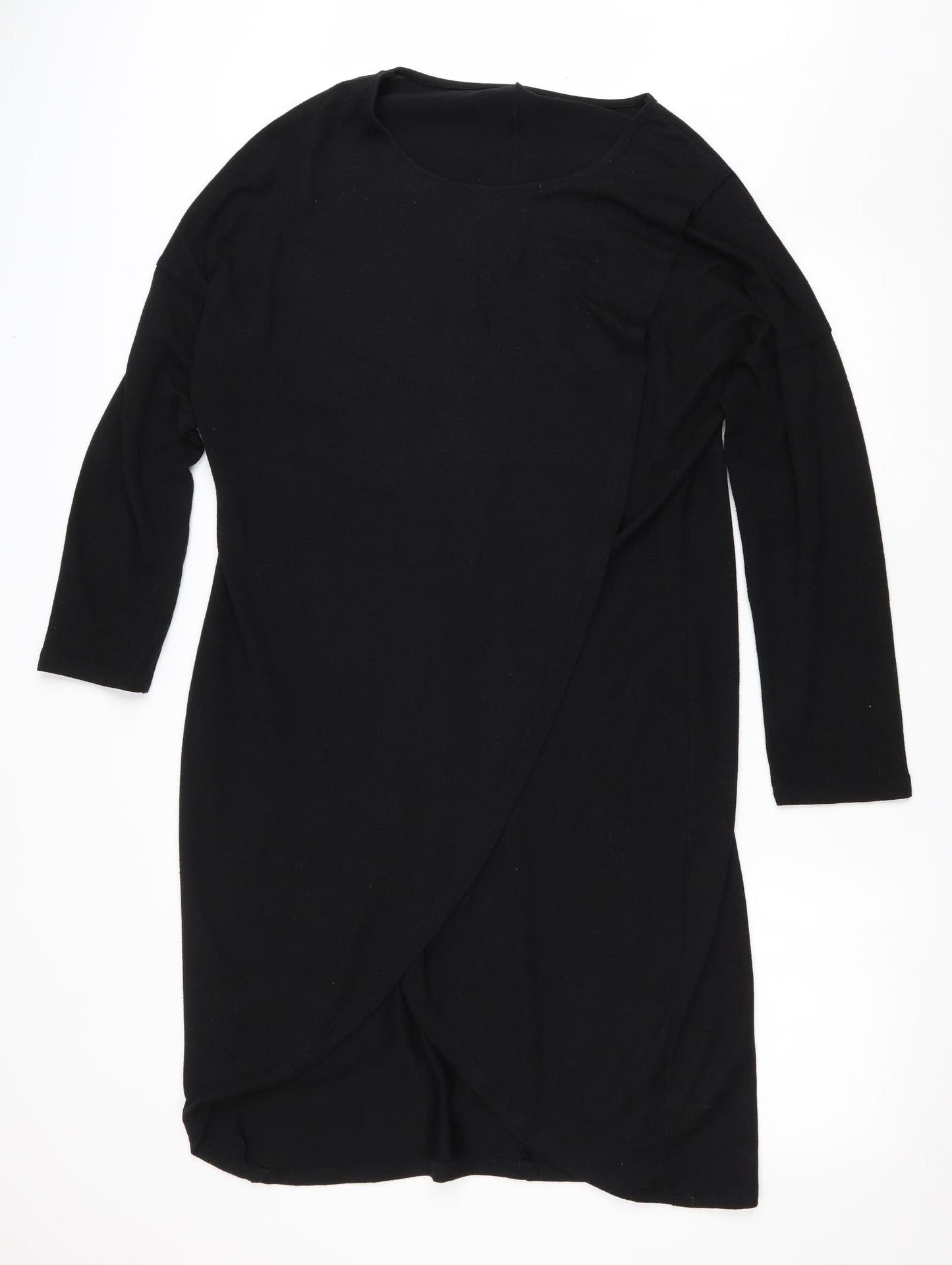 SheIn Womens Black Boat Neck Polyester Wrap Jumper Size 2XL