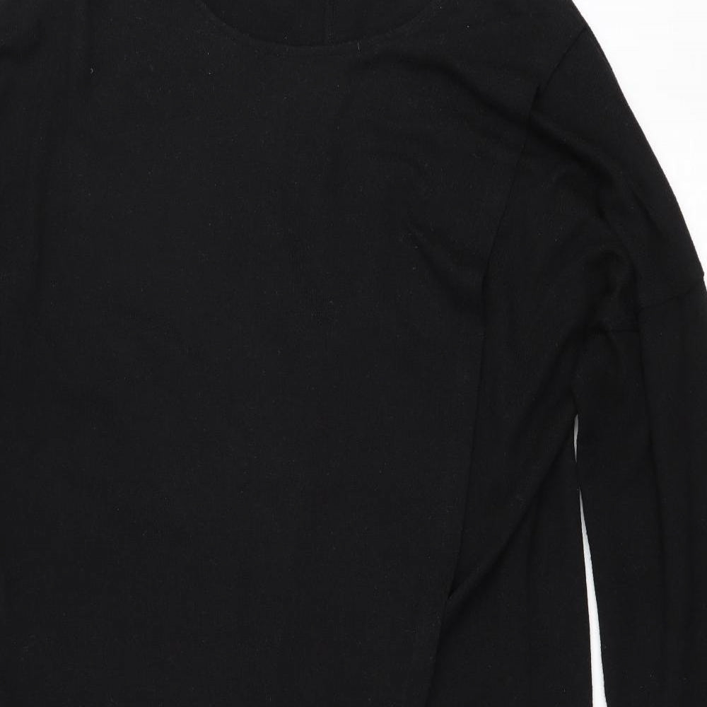 SheIn Womens Black Boat Neck Polyester Wrap Jumper Size 2XL