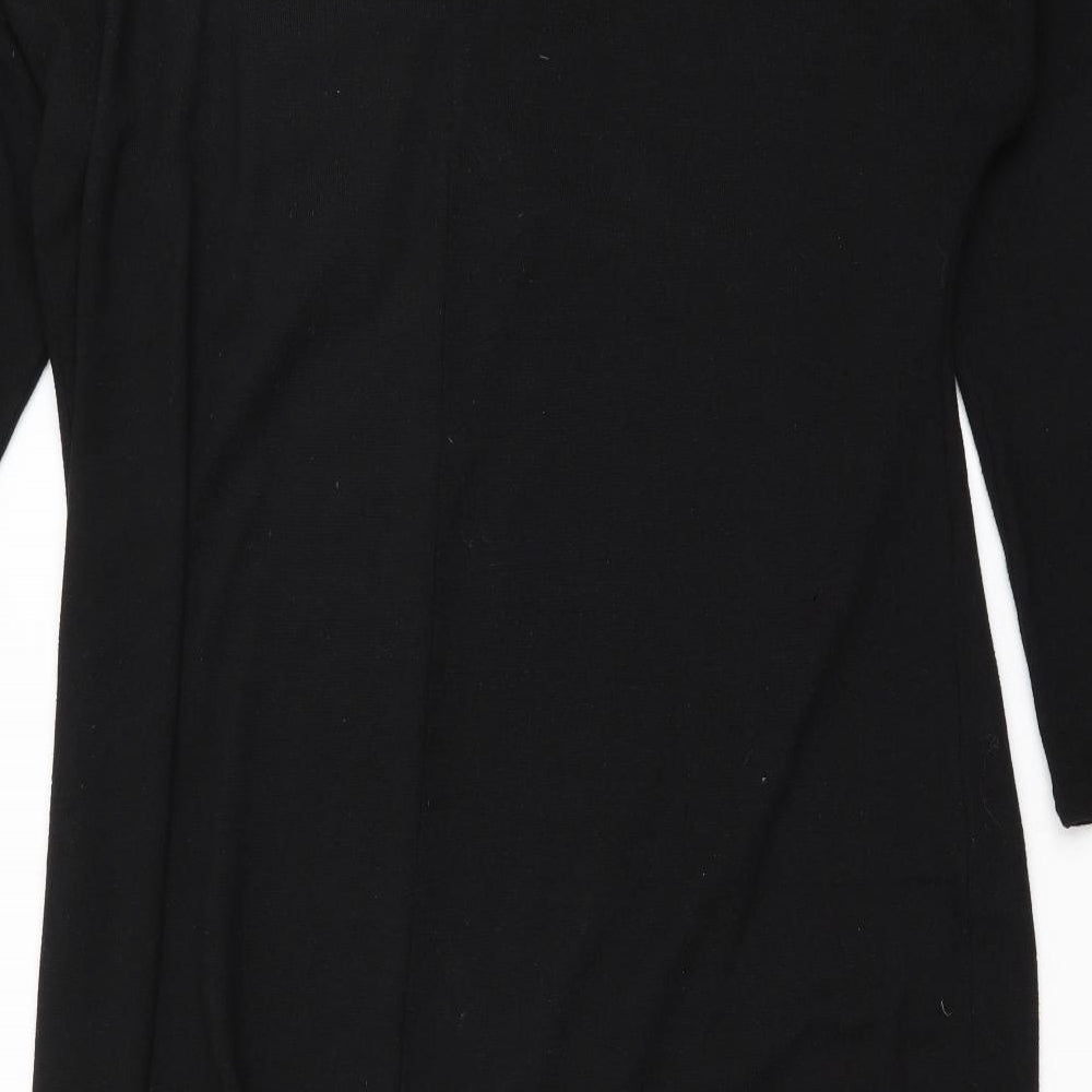 SheIn Womens Black Boat Neck Polyester Wrap Jumper Size 2XL