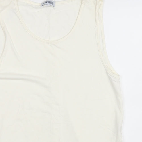Blanchelle Womens Ivory Viscose Basic Tank Size 12 Scoop Neck