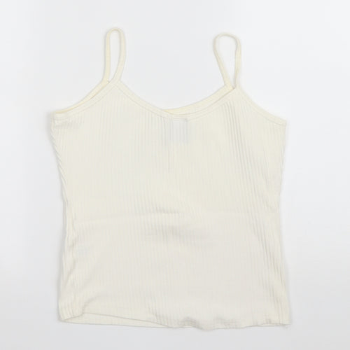 Trendy Touch Womens Ivory Cotton Camisole T-Shirt Size S Scoop Neck