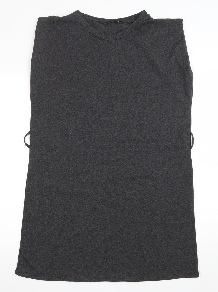 Cameo Rose Womens Grey Cotton Tank Dress Size L Round Neck