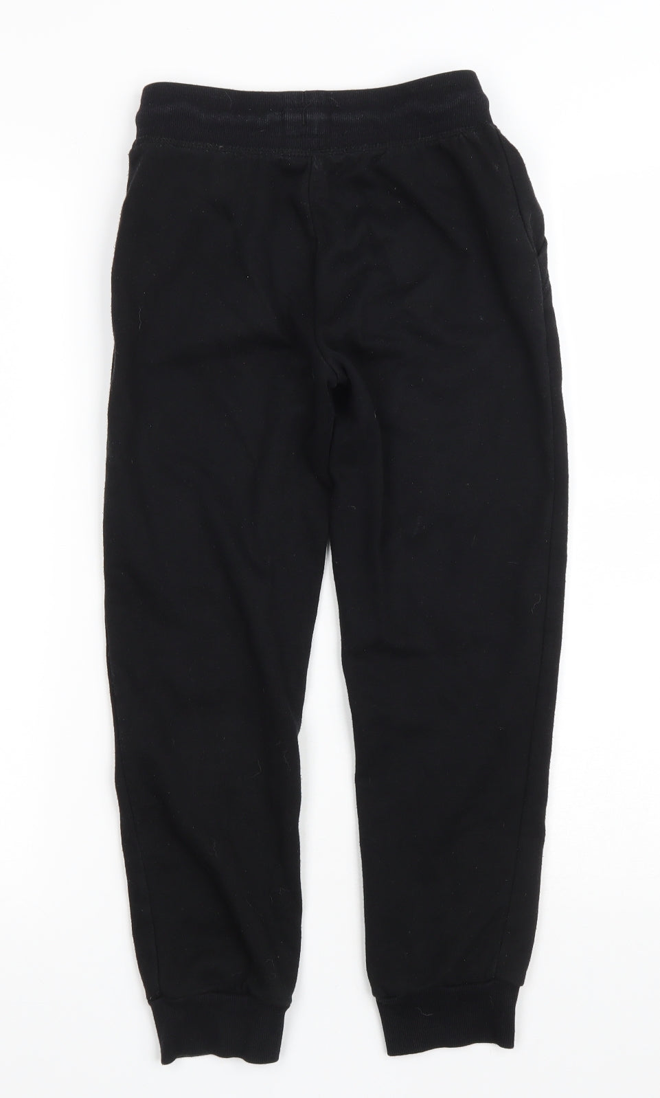 Primark Girls Black Polyester Sweatpants Trousers Size 8-9 Years L21 in Regular Drawstring