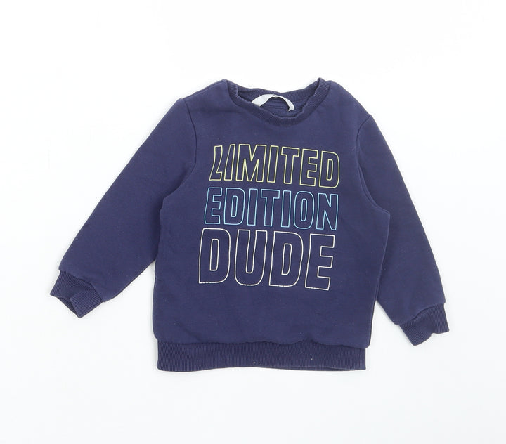 Very Boys Blue Cotton Pullover Jumper Size 18-24 Months Pullover - Limited edition