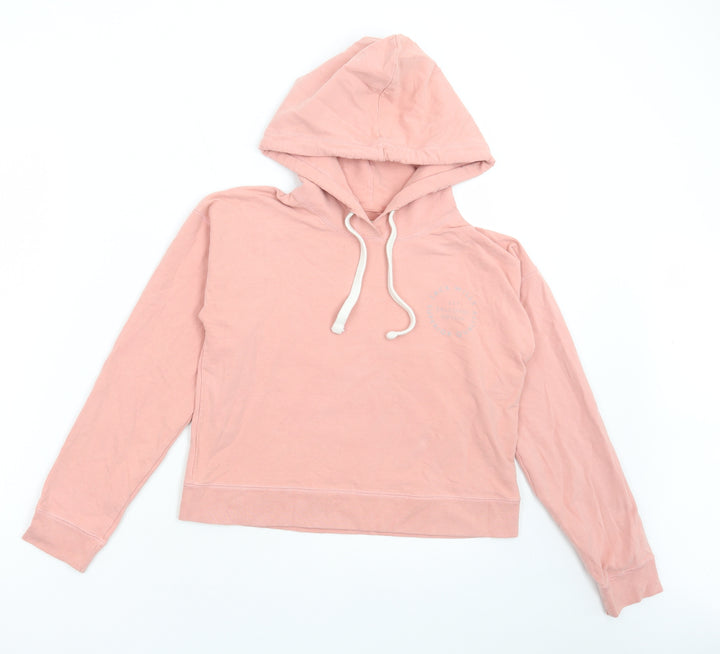 Jack Wills Womens Pink Cotton Pullover Hoodie Size 6 Pullover