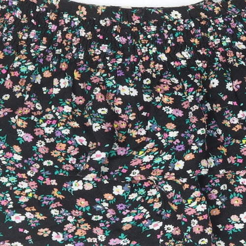 Marks and Spencer Girls Multicoloured Floral Polyester Skater Skirt Size 9-10 Years Regular Pull On
