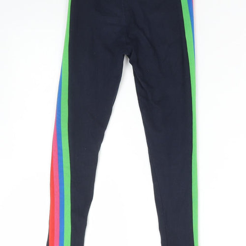 Dunnes Stores Girls Blue Striped Cotton Jogger Trousers Size 9 Months Regular Pullover - Leggings