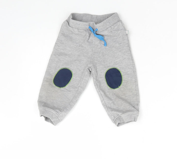 Liegeland Boys Grey Cotton Jogger Trousers Size 18 Months Drawstring