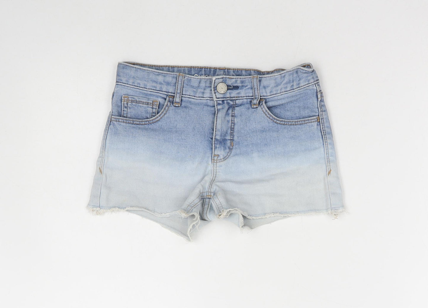 Gap Girls Blue Cotton Hot Pants Shorts Size 12 Years Regular Zip - Distressed