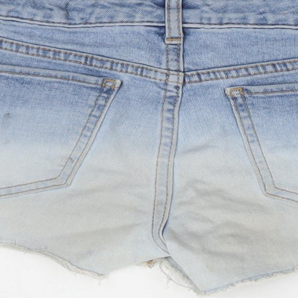 Gap Girls Blue Cotton Hot Pants Shorts Size 12 Years Regular Zip - Distressed