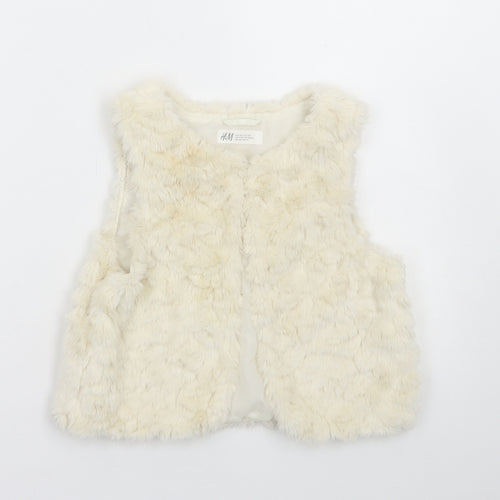 H&M Girls Ivory Gilet Jacket Size 10-11 Years Button
